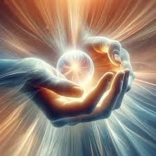Person holding a sphere of light symbolizing spiritual energy